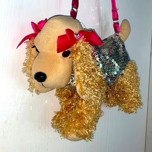 Poochie & Co Silver Color Sequin Purse 11”W x 8”H